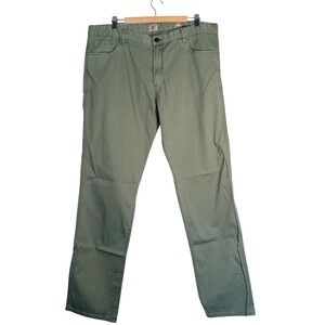 Faherty Brand Mens Stretch Twill Chino Pants Olive Green Straight Leg Size 40